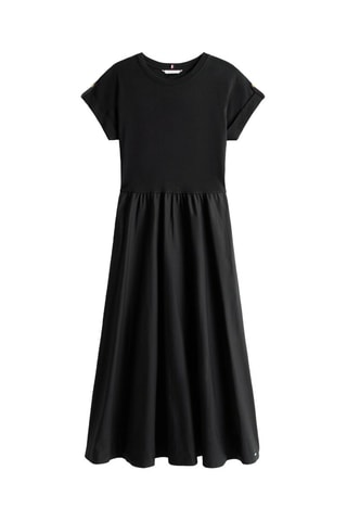 Vestido midi de algodón orgánico - Negro