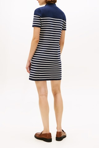 Vestido camiseta de algodón orgánico - Azul marino y blanco