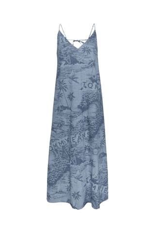 Vestido trapecio vaquero de algodón orgánico - Azul cobalto