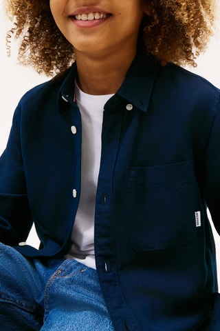 Camisa relaxed de lino - Azul noche