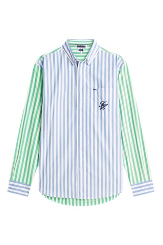 Chemise classic - Bleu cobalt et vert clair