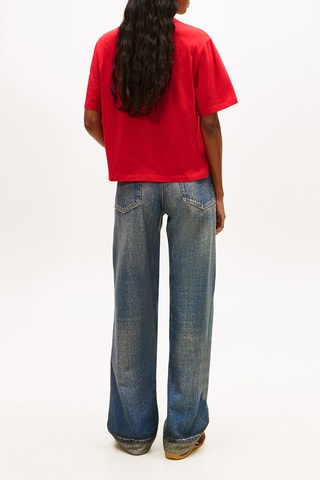 Camiseta regular fit Badge - Rojo