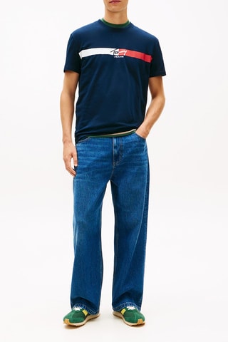 Camiseta regular fit Signature - Azul marino