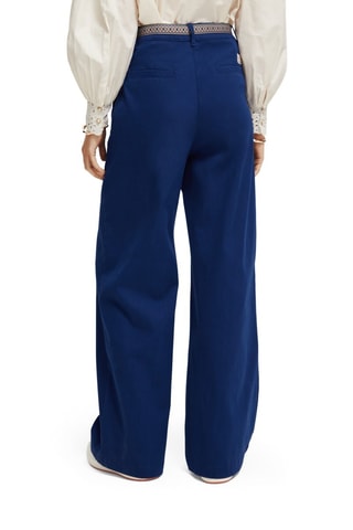 Pantalon wide legs taille haute - Bleu marine