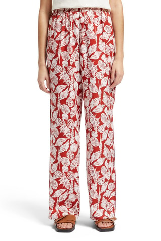 Pantalon ample - Rouge brique et écru