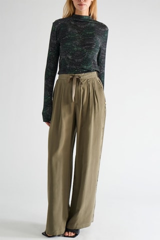 Pantalon wide legs - Kaki