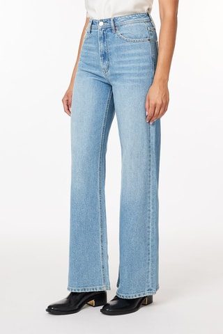Jean wide legs taille haute - Ciel