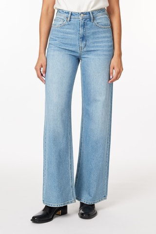 Jean wide legs taille haute - Ciel
