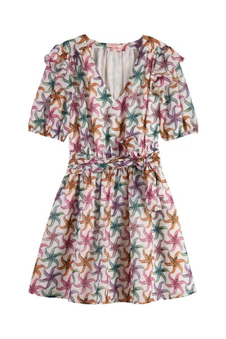 Robe patineuse - Ecru et fuchsia