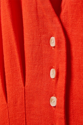 Robe midi en lin - Orange