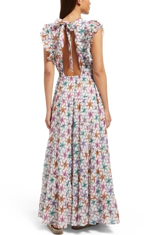 Robe longue - Blanc et rose
