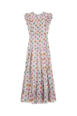 Robe longue - Blanc et rose