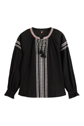 Blouse en coton biologique - Noir