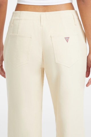 Pantalon wide legs en velours - Ecru