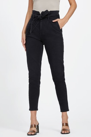 Jean relaxed 7/8 taille haute - Noir