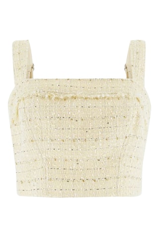 Top en tweed Sofia - Jaune