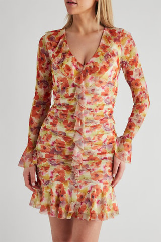 Robe fourreau - Orange et blanc