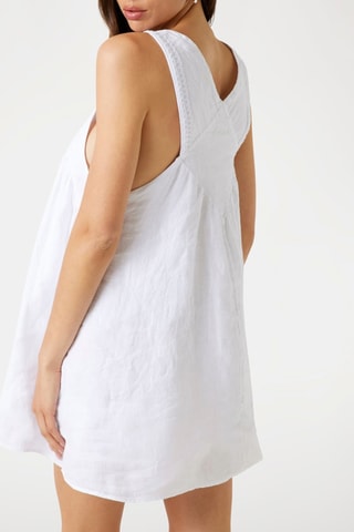 Robe-salopette en lin - Blanc
