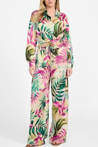 Chemisier noué Bowed - Vert et rose