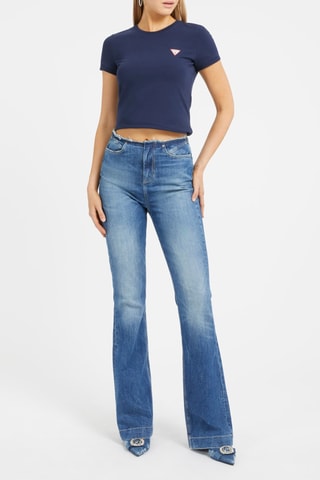 T-shirt cropped - Bleu marine