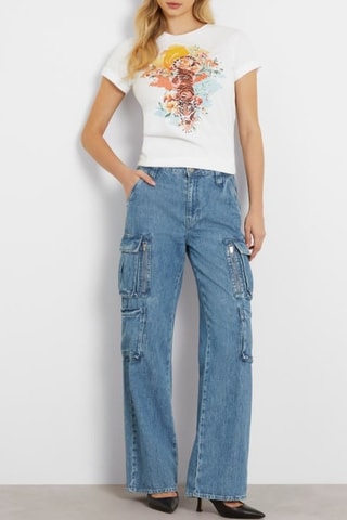 T-shirt Crouching - Blanc