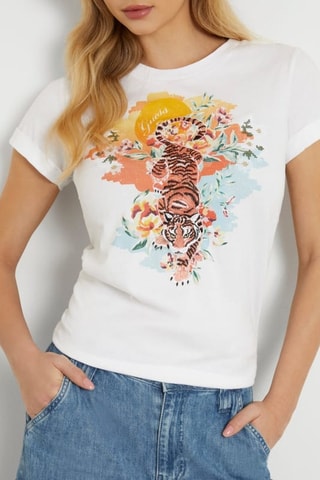 T-shirt Crouching - Blanc