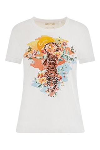T-shirt Crouching - Blanc