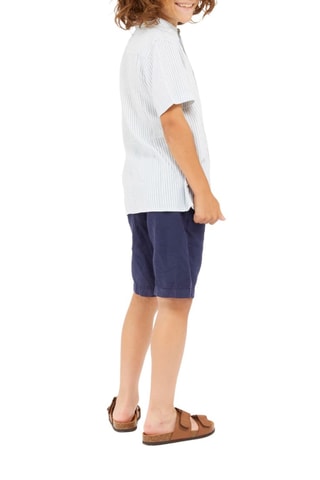 Short en lin - Bleu marine