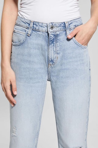 Jean boyfriend taille haute - Bleu clair