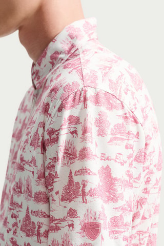Polo de golf - Blanc et rose