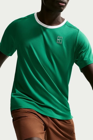 T-shirt de tennis NikeCourt Advantage - Vert émeraude et blanc