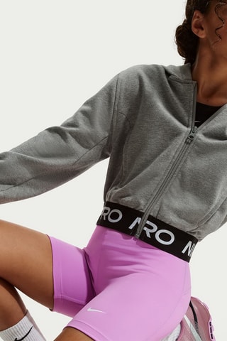 Short d'entraînement taille haute Nike Pro - Mauve et noir