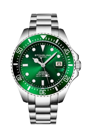 Montre automatique en acier Aquadiver - Argenté et vert