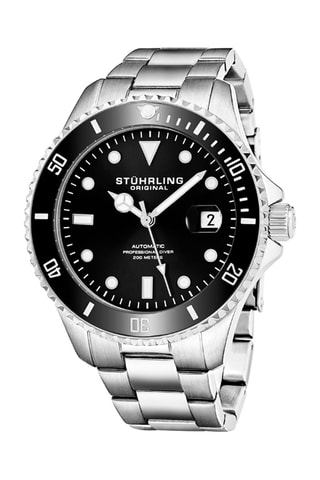 Montre automatique en acier Aquadiver - Argenté et noir