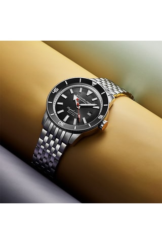 Montre automatique en acier Aquadiver - Argenté et noir
