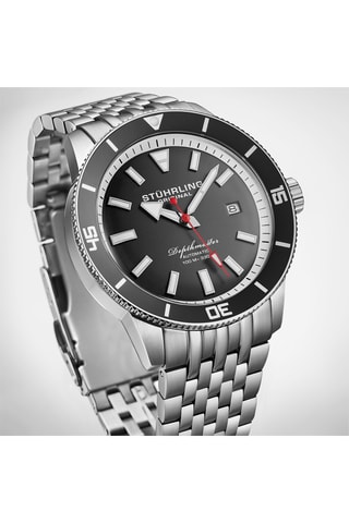 Montre automatique en acier Aquadiver - Argenté et noir