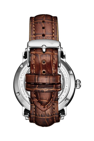 Montre automatique en cuir Celestial - Argenté et marron