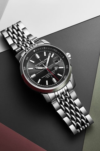 Montre automatique en acier Legacy - Argenté et noir
