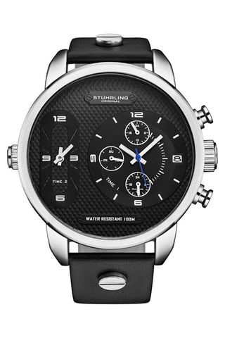 Montre à quartz en cuir - Noir