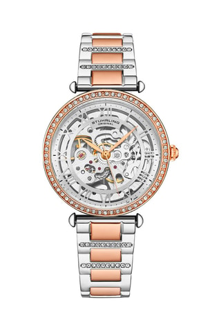Montre automatique en acier Luxe - Argenté et doré rose