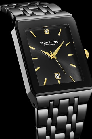 Montre à quartz en acier Symphony - Noir