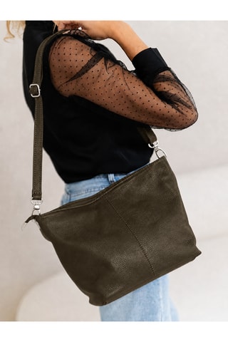 Leren Schoudertas Trapani  - Groen