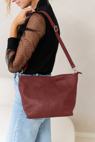 Leren Schoudertas Trapani  - Rood