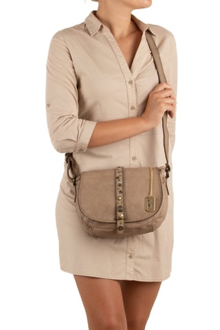 Leren Schoudertas Luigia - Taupe