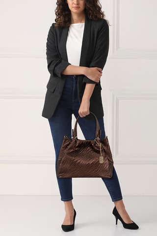 Leren Trendy Handtas Spring Summer 2026 - Bruin