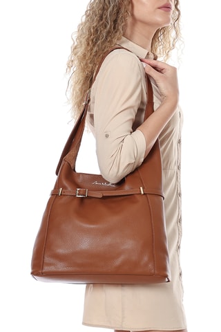 Leren Trendy Handtas Grenta - Camel