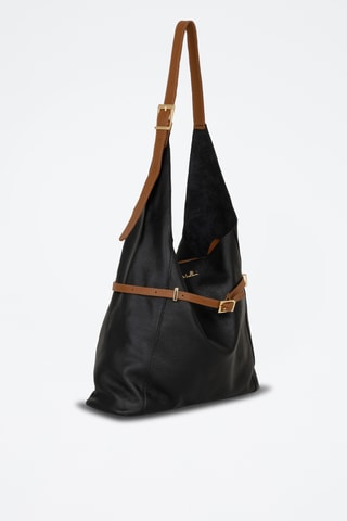 Leren Trendy Handtas Grenta - Bruin en zwart