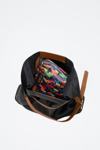 Leren Trendy Handtas Grenta - Bruin en zwart