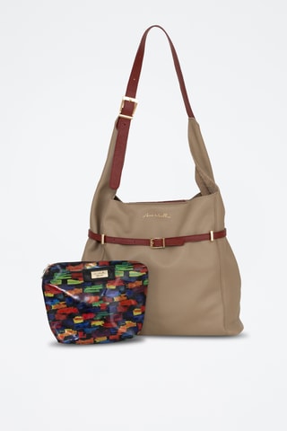 Leren Trendy Handtas Grenta - Taupe