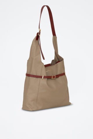 Leren Trendy Handtas Grenta - Taupe